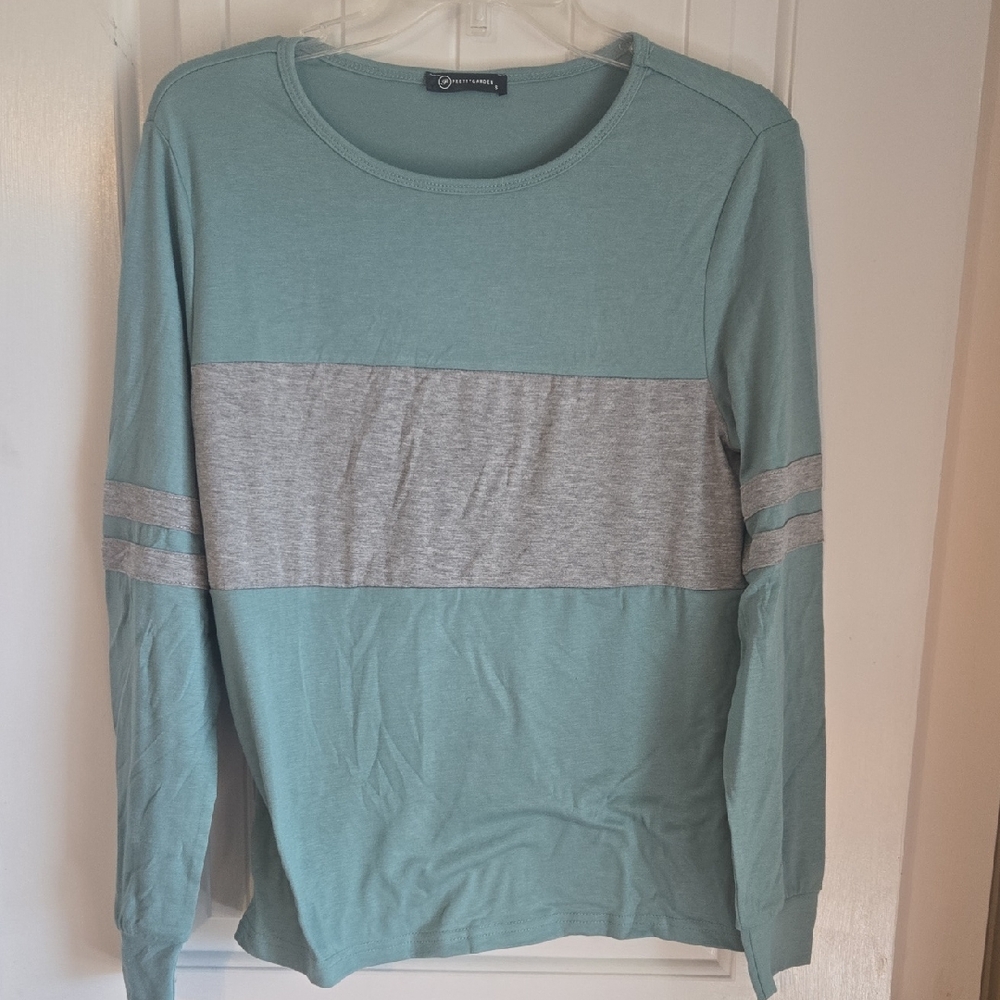 Teal and Gray Long Sleeve Top NWOT